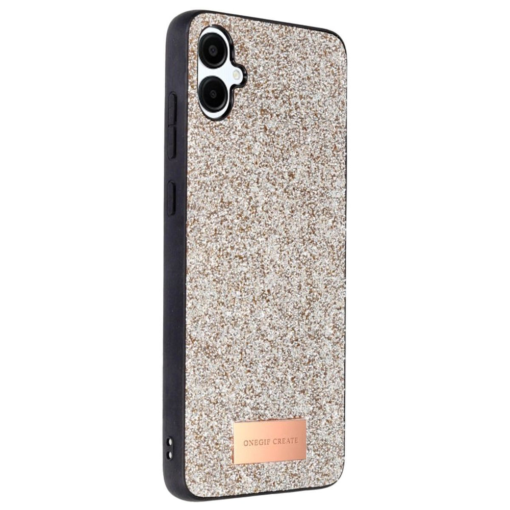 Onegif Samsung Galaxy A06 Bright Simli Kapak - Gold