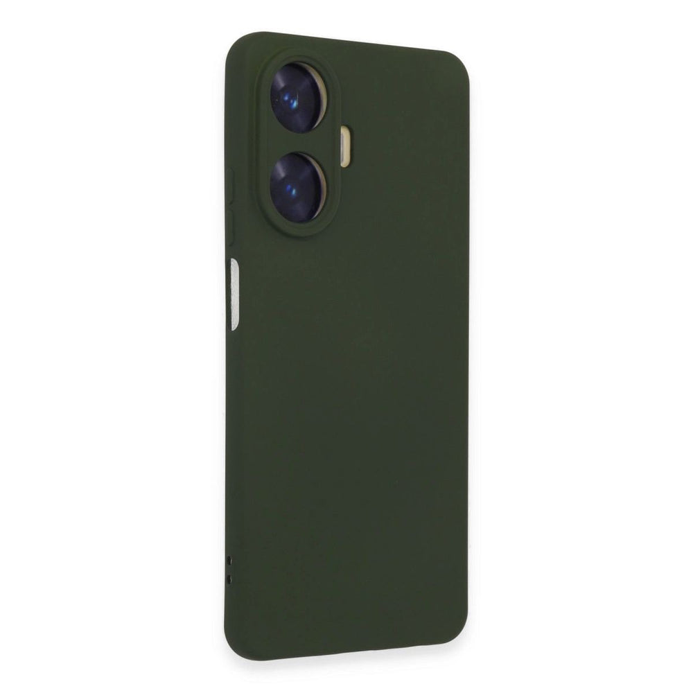 Realme C55 Kılıf Nano İçi Kadife Silikon - Koyu Yeşil