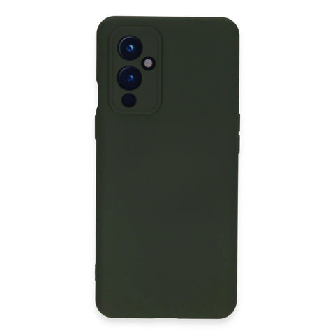 One Plus 9 Kılıf Nano İçi Kadife Silikon - Koyu Yeşil