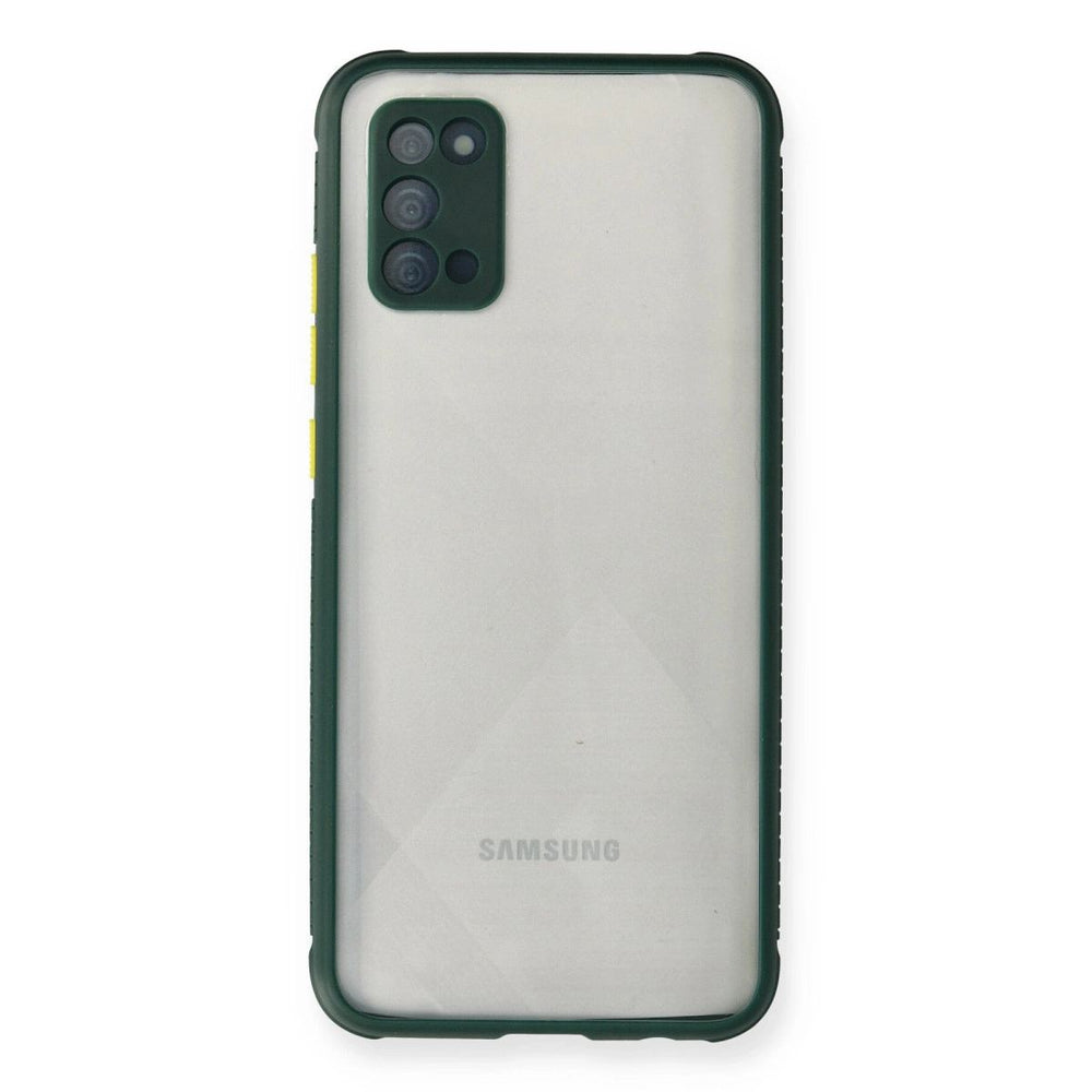Samsung Galaxy A02s Kılıf Miami Şeffaf Silikon - Koyu Yeşil