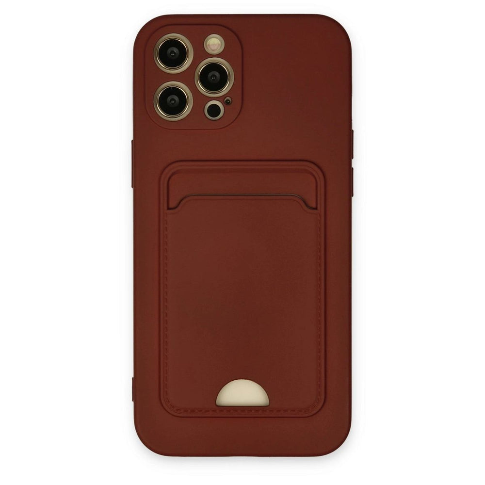 Apple İphone 12 Pro Max Kılıf Kelvin Kartvizitli Silikon - Bordo