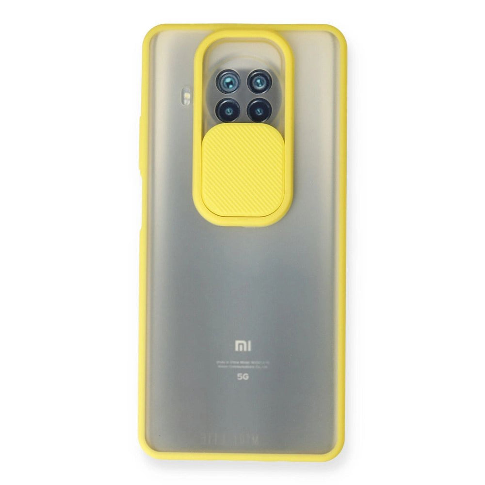 Xiaomi Mi 10t Lite Kılıf Palm Buzlu Kamera Sürgülü Silikon - Sarı