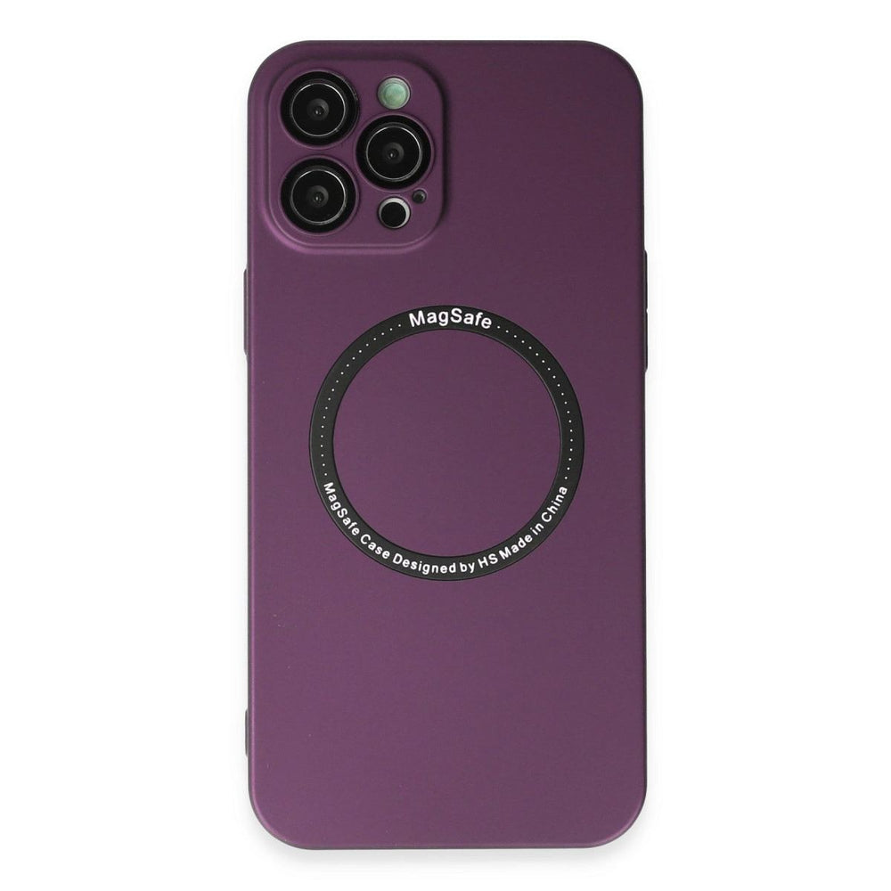 Apple İphone 12 Pro Kılıf Jack Magneticsafe Lens Silikon - Mürdüm