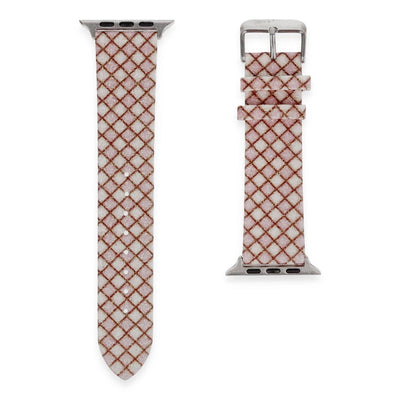 Apple Watch 38mm Karo Motif Kordon - Pembe