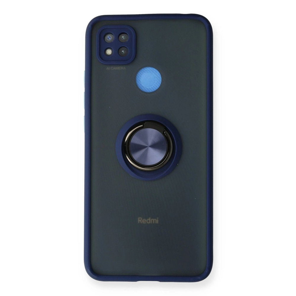 Xiaomi Redmi 9c Kılıf Montreal Yüzüklü Silikon Kapak - Lacivert