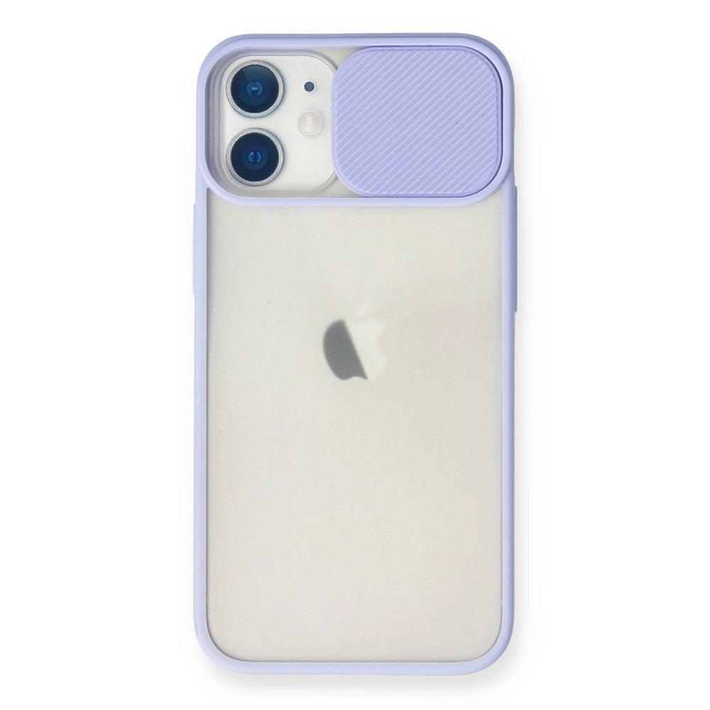 Apple İphone 11 Kılıf Palm Buzlu Kamera Sürgülü Silikon - Lila