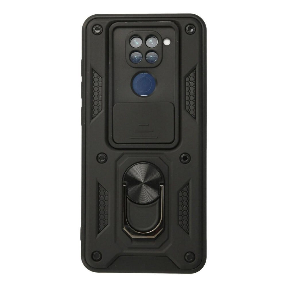 Xiaomi Redmi Note 9 Kılıf Pars Lens Yüzüklü Silikon - Siyah