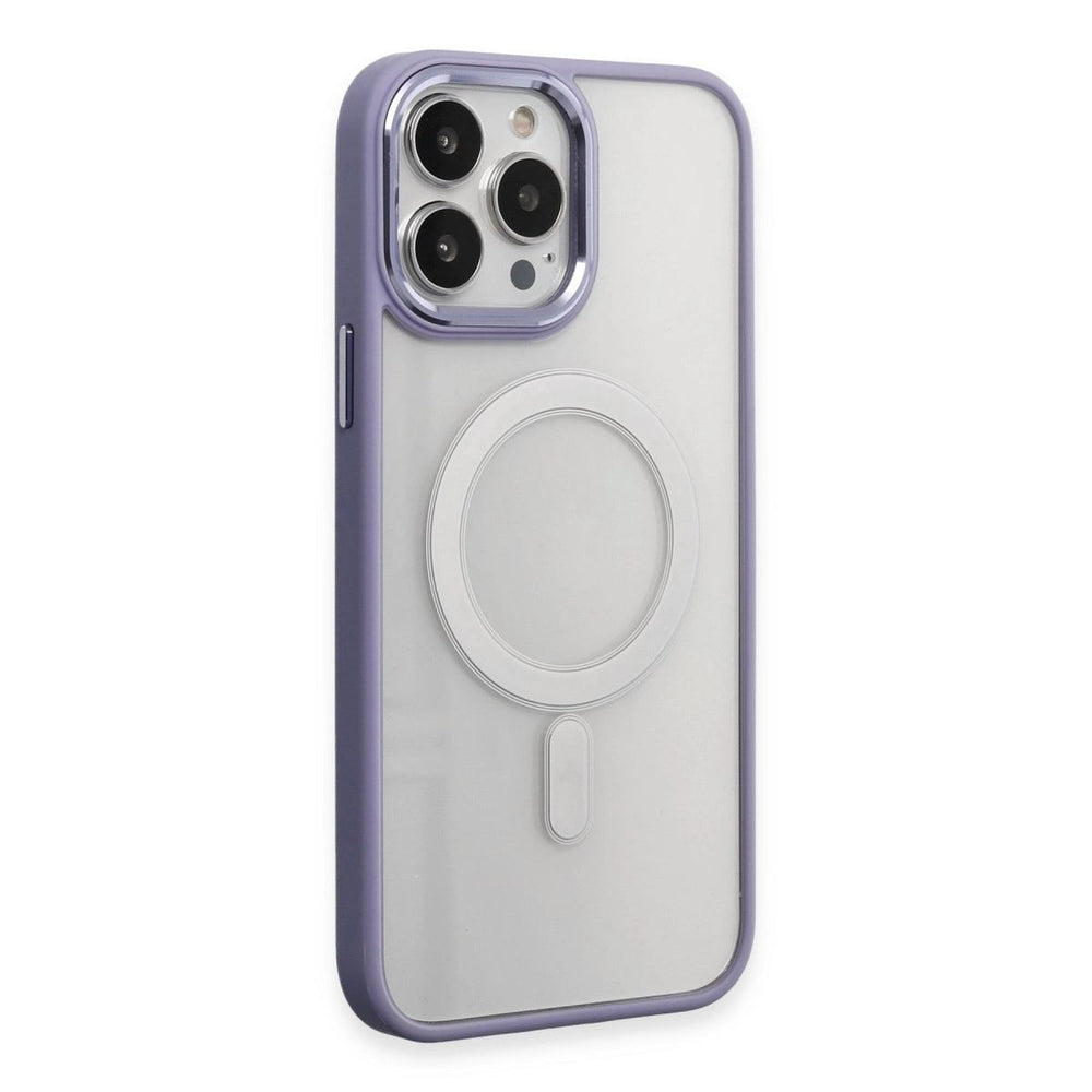 Apple İphone 15 Pro Max Kılıf Room Magneticsafe Silikon - Lila