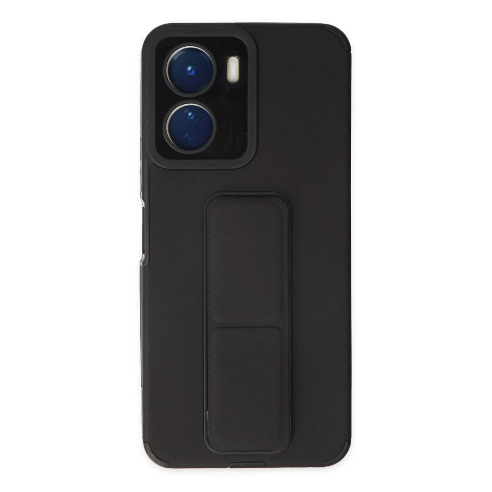 Vivo Y16 Kılıf Mega Standlı Silikon - Siyah