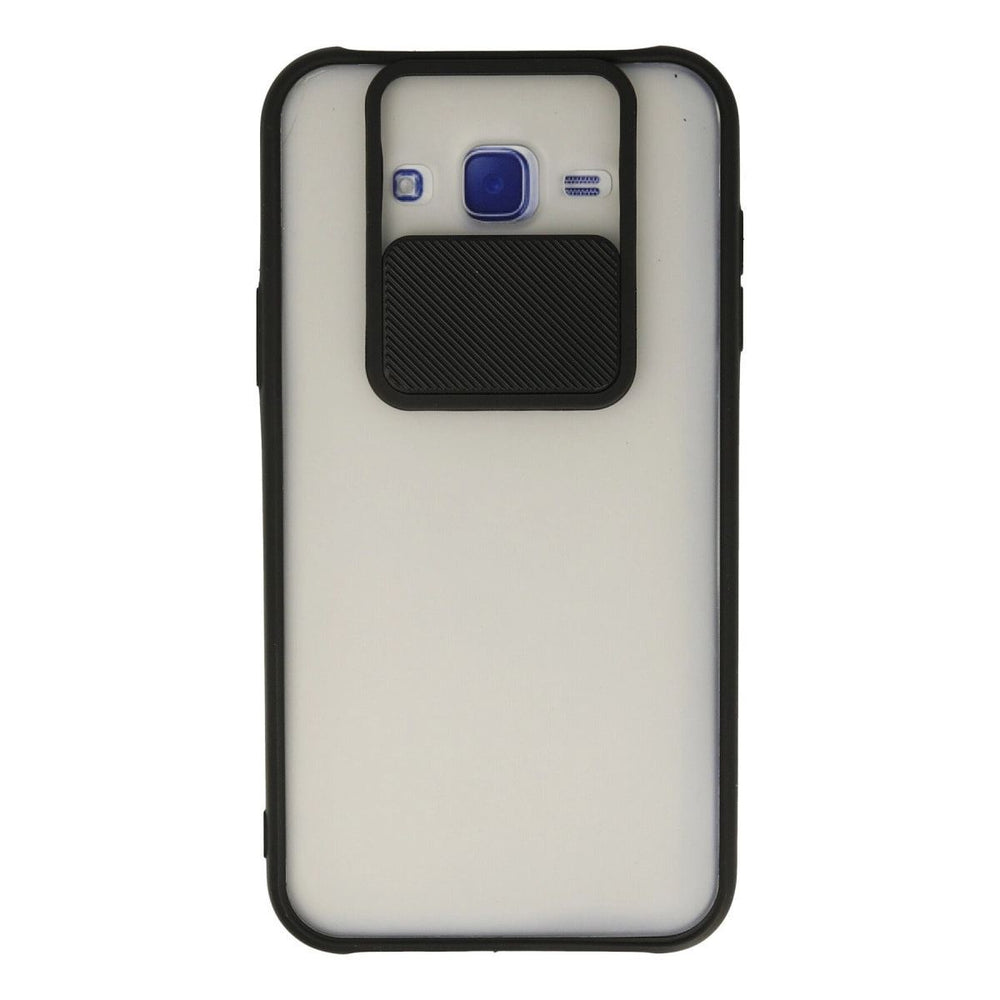 Samsung Galaxy J7 Kılıf Palm Buzlu Kamera Sürgülü Silikon - Siyah