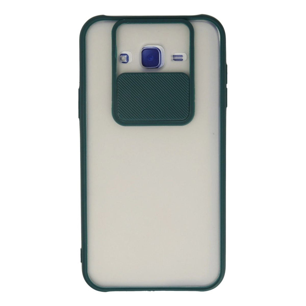 Samsung Galaxy J7 Kılıf Palm Buzlu Kamera Sürgülü Silikon - Yeşil