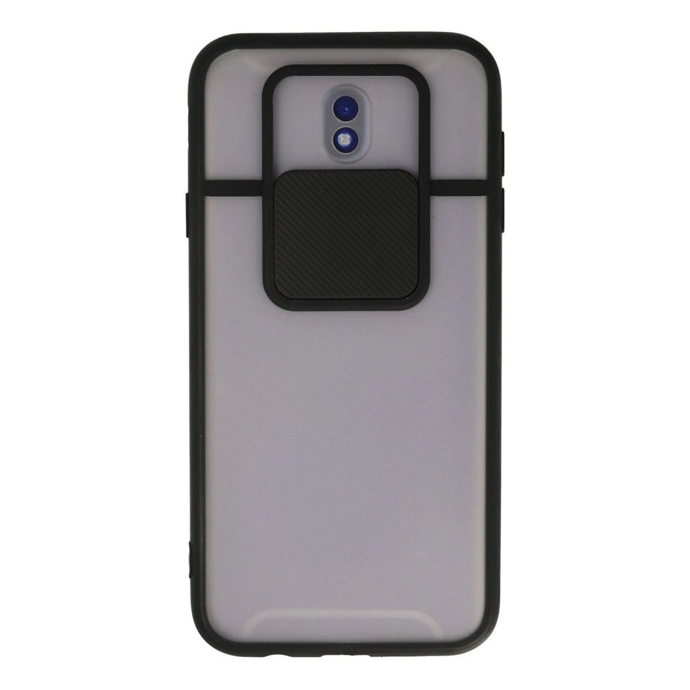 Samsung Galaxy J7 Pro / J730 Kılıf Palm Buzlu Kamera Sürgülü Silikon - Siyah