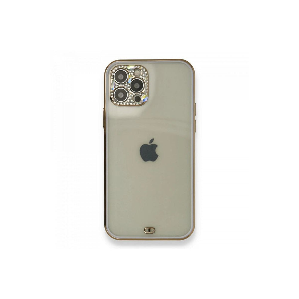 Apple İphone 12 Pro Kılıf Liva Taşlı Silikon - Mor