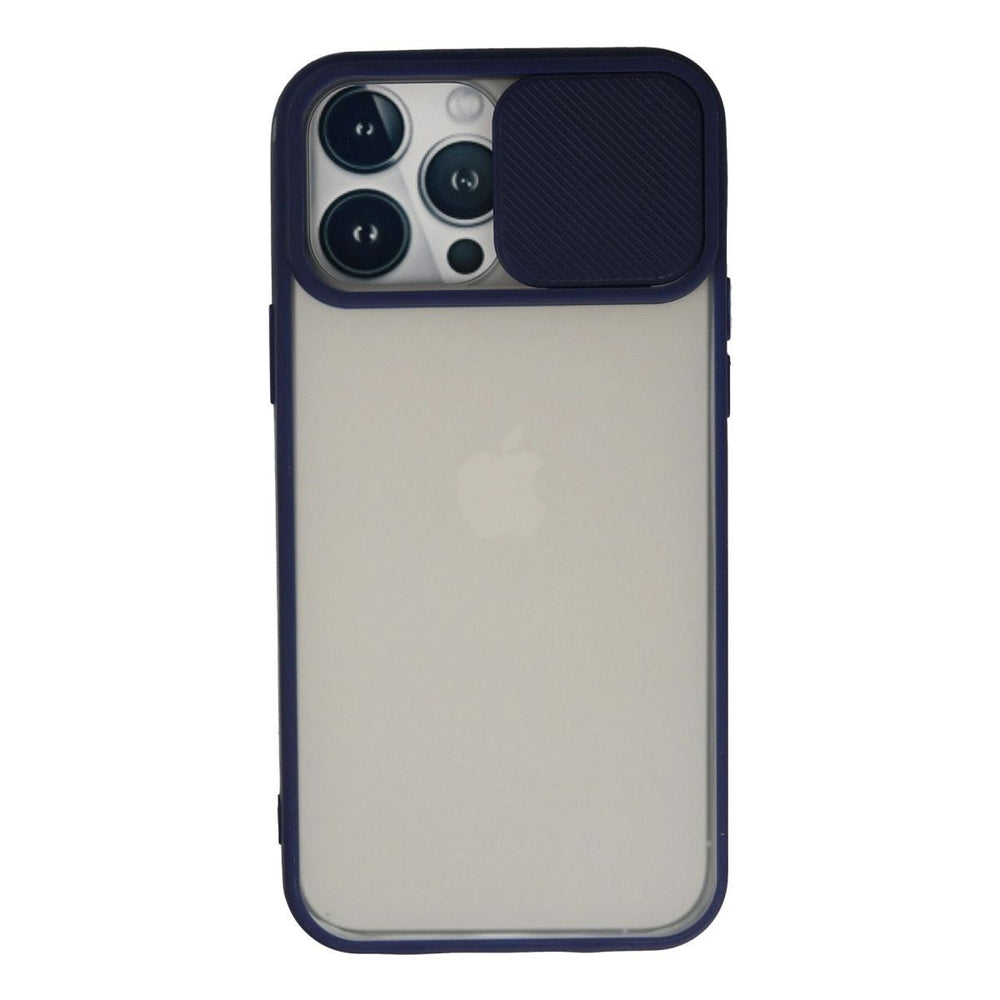 Apple İphone 13 Pro Max Kılıf Palm Buzlu Kamera Sürgülü Silikon - Lacivert