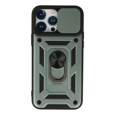 Apple İphone 13 Pro Max Kılıf Pars Lens Yüzüklü Silikon - Yeşil