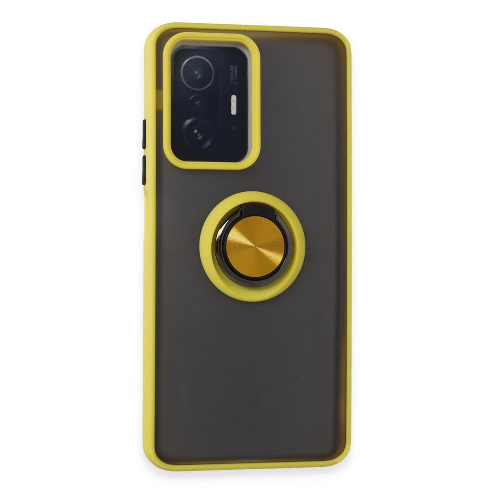 Xiaomi Mi 11t Pro Kılıf Montreal Yüzüklü Silikon Kapak - Sarı