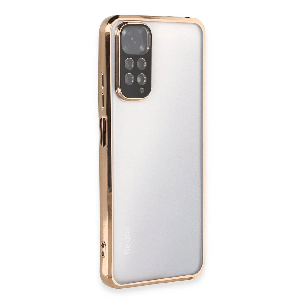 Xiaomi Redmi Note 11 Kılıf Razer Lensli Silikon - Gold