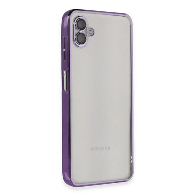 Samsung Galaxy A04 Kılıf Razer Lensli Silikon - Mor