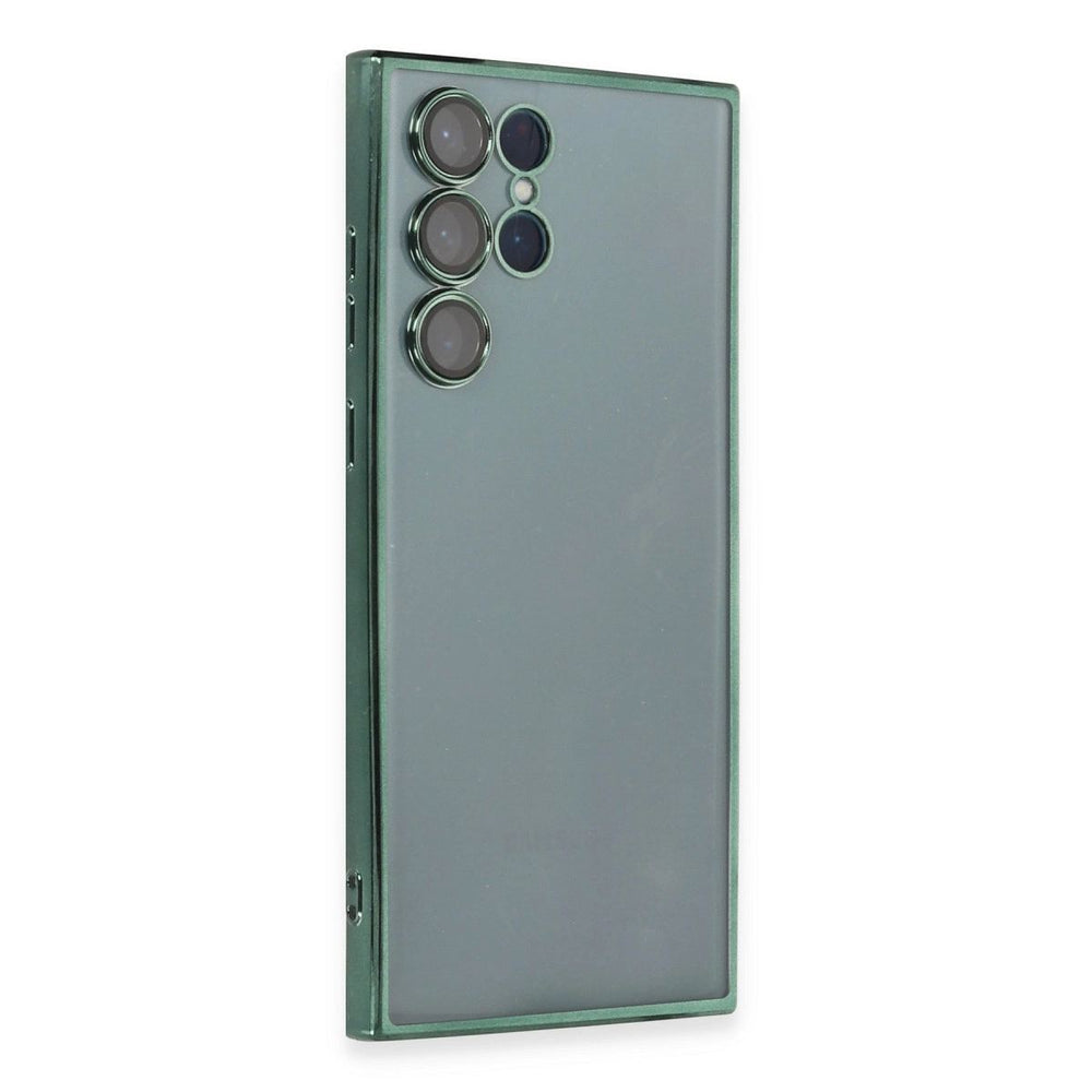 Samsung Galaxy S22 Ultra Kılıf Razer Lensli Silikon - Yeşil