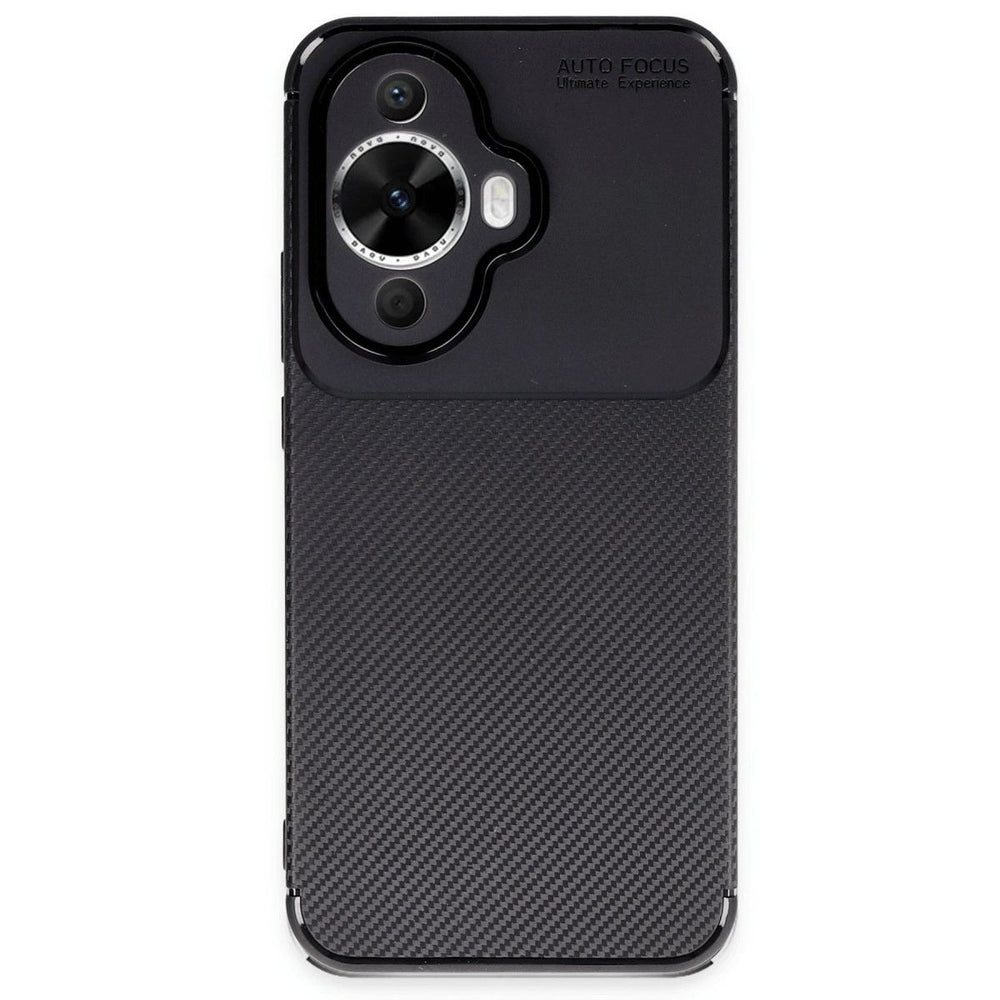 Huawei Nova 12s Kılıf Auto Focus Karbon Kapak - Siyah