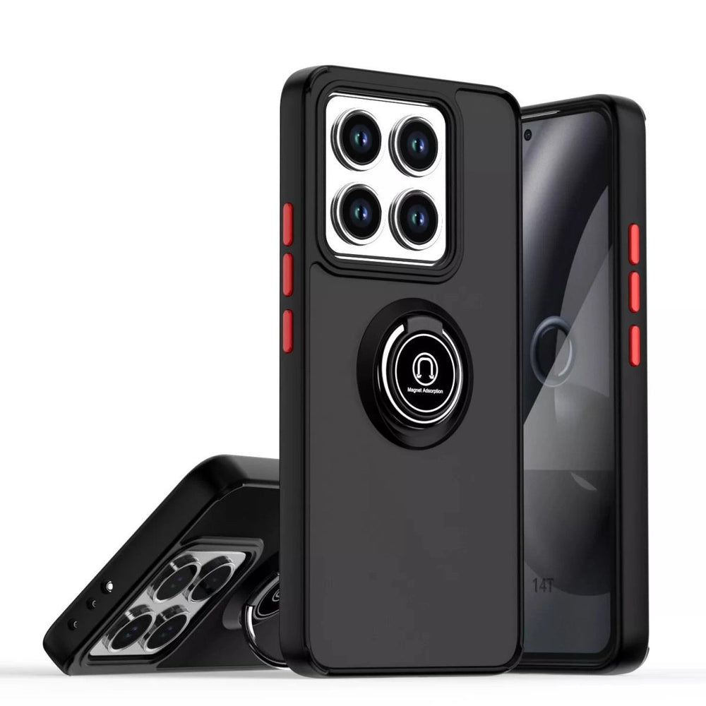 Xiaomi Mi 14t Pro Kılıf Montreal Yüzüklü Silikon Kapak - Siyah