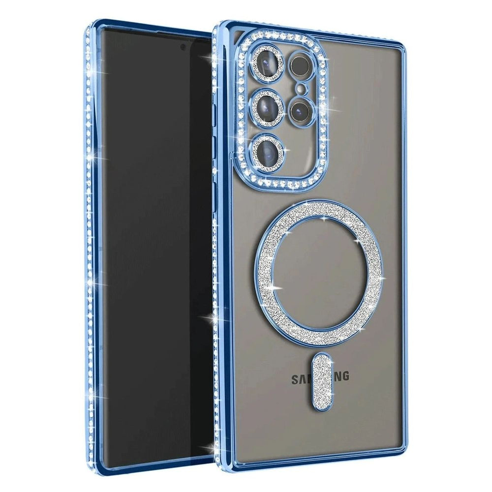 Samsung Galaxy S23 Ultra Joke Simli Magneticsafe Kılıf - Mavi