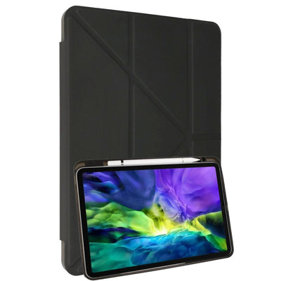 Apple İpad 10.2 (8.nesil) Kılıf Kalemlikli Mars Tablet Kılıfı - Koyu Gri