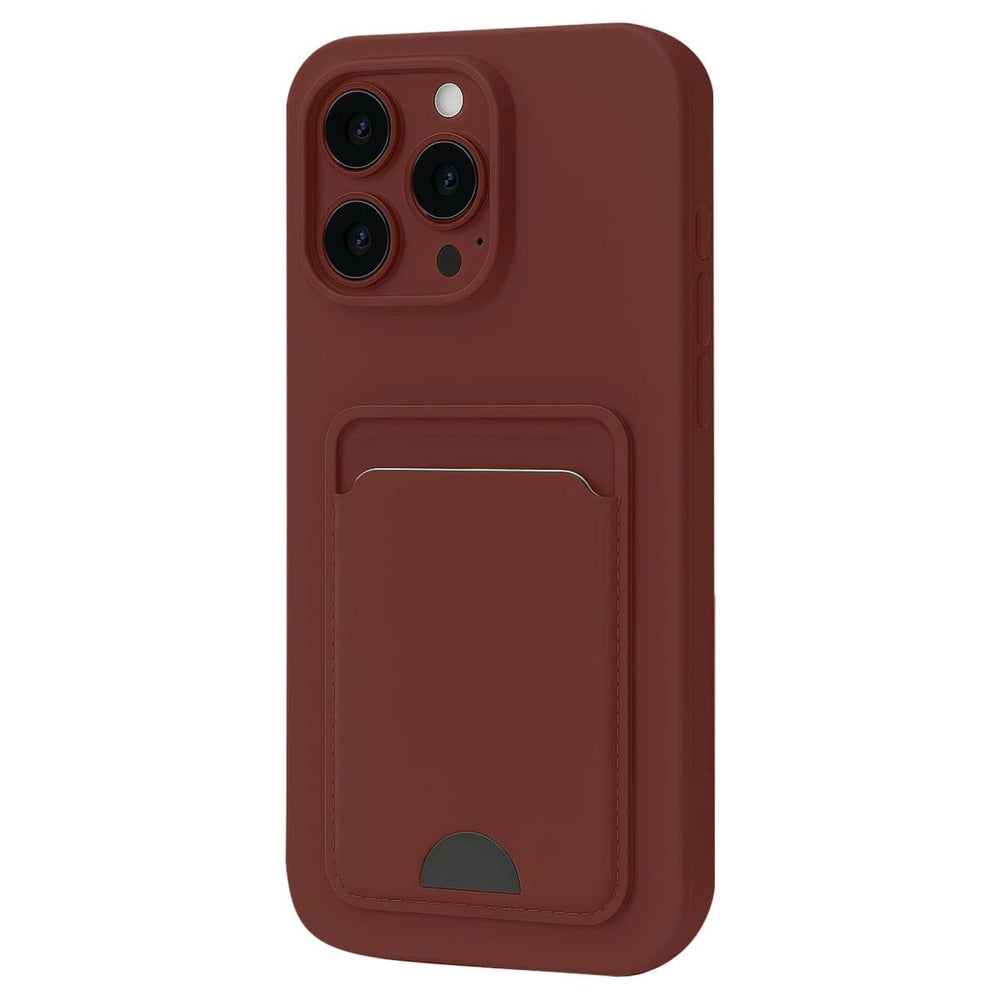 Apple İphone 16 Pro Kılıf Kelvin Kartvizitli Silikon - Bordo