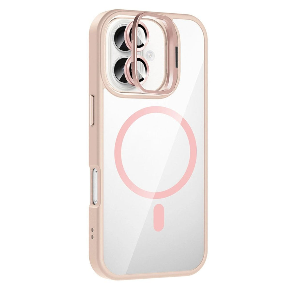 Joko Apple İphone 16 Remim Lensli Magsafe Standlı Kapak - Pembe