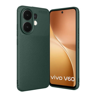 Vivo V60 5g Auto Focus Karbon Kapak - Koyu Yeşil