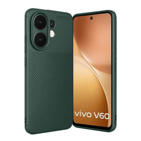 Vivo V60 5g Auto Focus Karbon Kapak - Koyu Yeşil