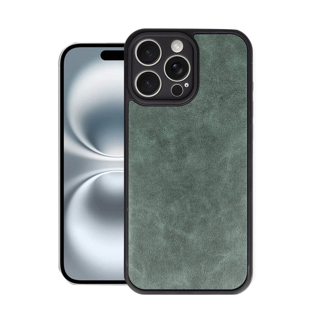 Apple İphone 16 Pro Max Kılıf Aras Deri Kapak - Koyu Yeşil