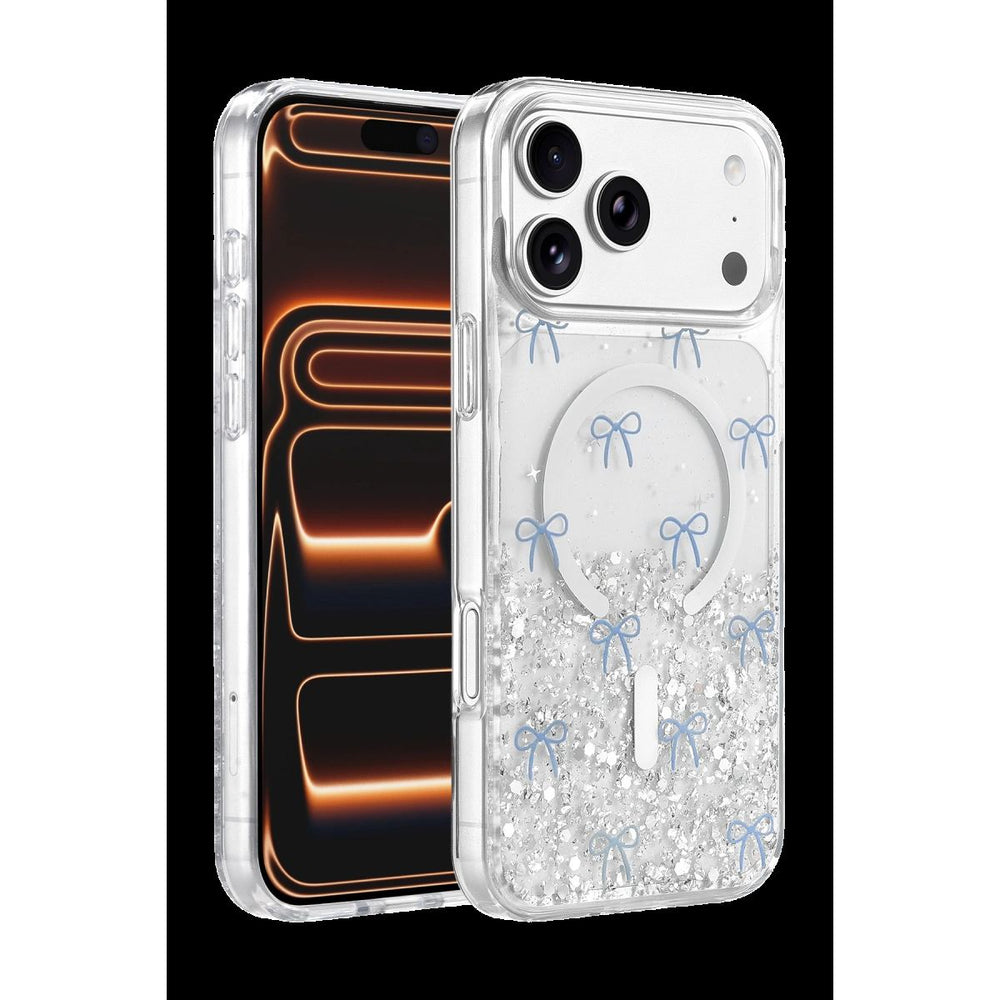 Onegif Apple İphone 17 Pro Misk Simli Magsafe Kapak - Desen 3