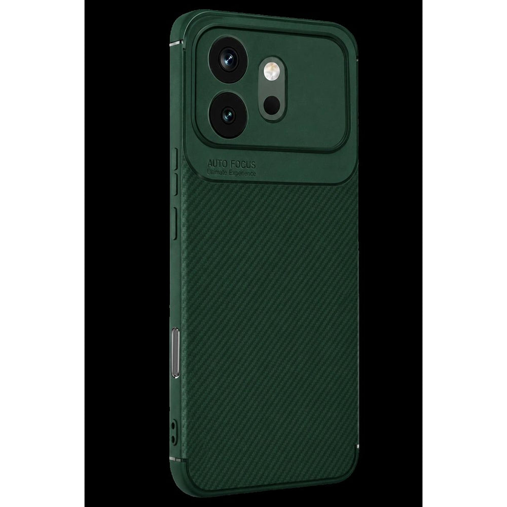 Huawei Honor 600 Auto Focus Karbon Kapak - Koyu Yeşil