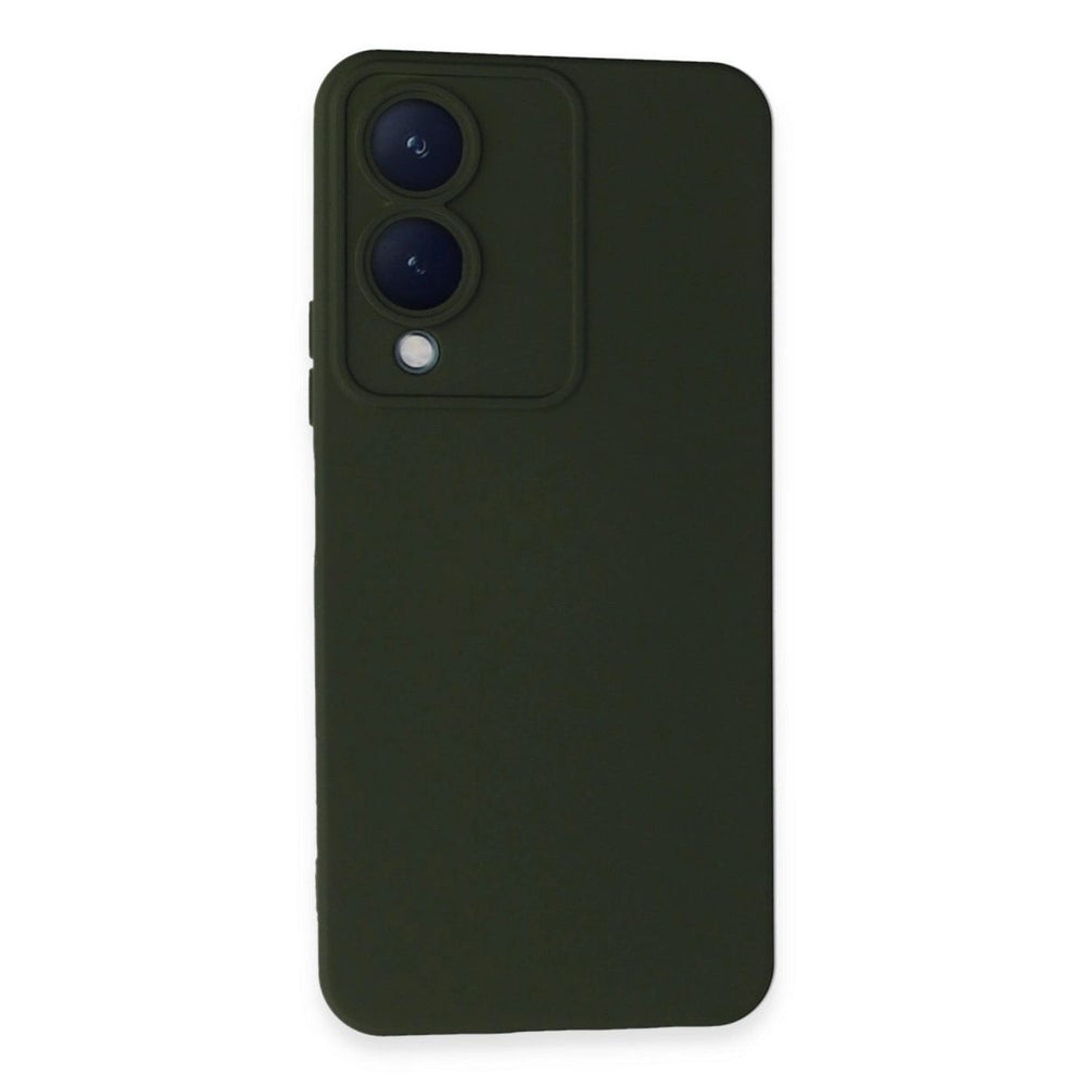 Vivo Y17s Kılıf Nano İçi Kadife Silikon - Koyu Yeşil