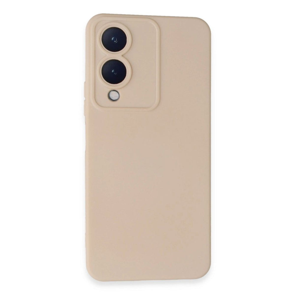 Vivo Y17s Kılıf Nano İçi Kadife Silikon - Pudra