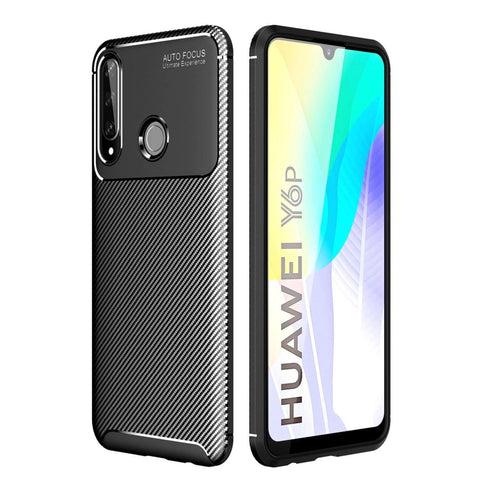 Huawei Y6p Kılıf Auto Focus Karbon Kapak