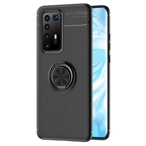 Huawei P40 Pro Kılıf Range Yüzüklü Silikon - Siyah