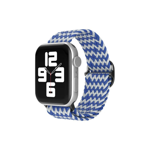 Apple Watch 42mm Kordon - Zigzag Beyaz-mavi