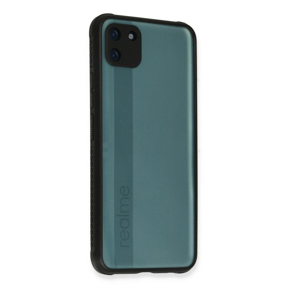 Realme C11 Kılıf Miami Şeffaf Silikon - Siyah