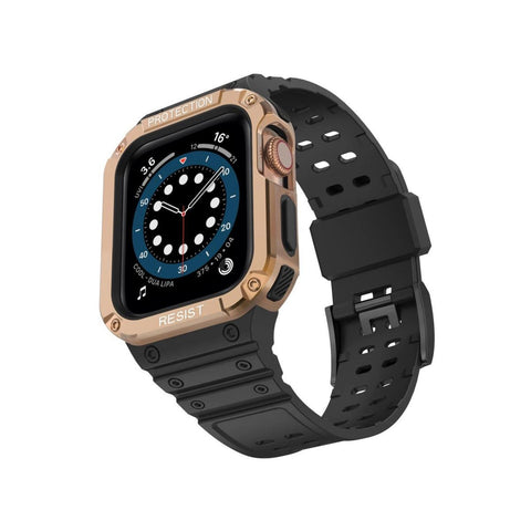 Apple Watch 42mm Kr401 Silikon Kordon - Siyah-rose
