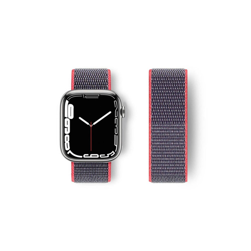 Apple Watch 42mm Hasırlı Cırtcırtlı Kordon - Pembe