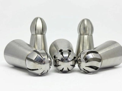 5'li Profesyonel Rus Top Duy Ucu Seti – 5.9 Cm Büyük Boy Paslanmaz Çelik Krema Sıkma Ve Fırfır Uçları