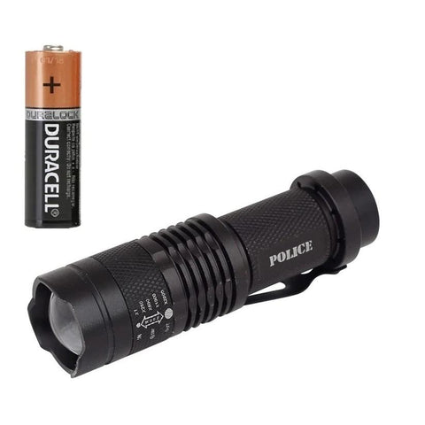 Cree Q5 Led Zoomlu Pilli Mini Feneri 14500 Pil İle Çalışma Özelliği
