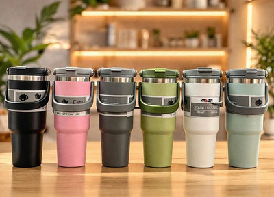 700 Ml Taşıma Kulplu Paslanmaz Çelik Termos Mug - Vakumlu Isı Yalıtımlı Bardak Alk4628