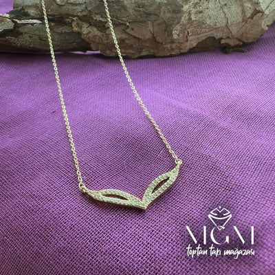 Zirkon Taşlı Kolye Gold