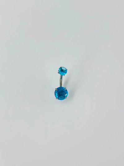 Mavi Taşlı Göbek Piercing
