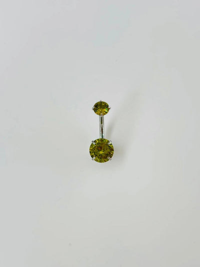 Yeşil Taşlı Göbek Piercing