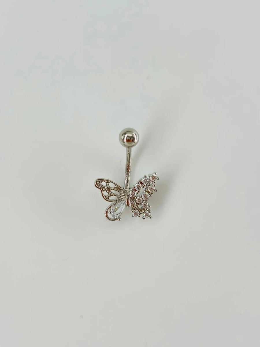 Kelebek Detaylı Göbek Piercing
