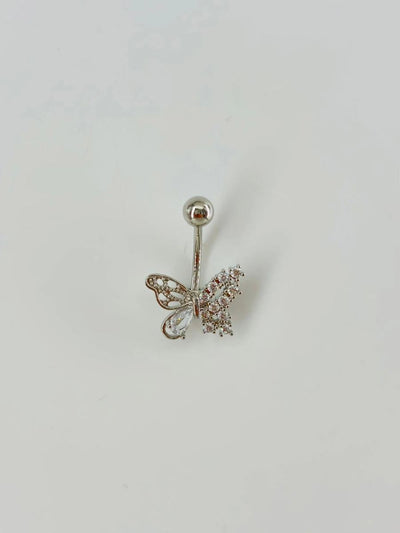 Kelebek Detaylı Göbek Piercing